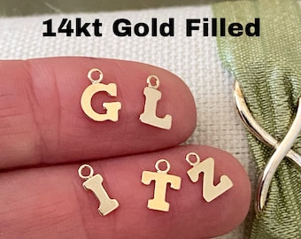 TINY 14kt Gold Filled Letter Charm for Necklace 5mm - F18 - Final Sale - See New Item F40