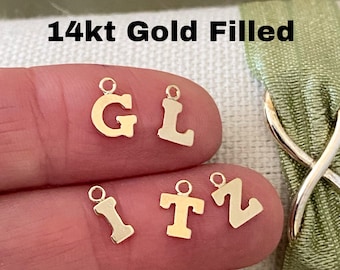 TINY 14kt Gold Filled Letter Charm for bracelet or Necklace - 5mm initials - Permanent Jewelry Supplies - Wholesale Bulk Charms