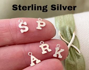 TINY Sterling Silver Letter Charm for bracelet or Necklace 5mm - F18 - Final Sale - See New Item F40