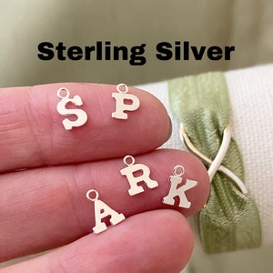 TINY Sterling Silver Letter Charm for bracelet or Necklace - 5mm initials - Permanent Jewelry Supplies - Wholesale Bulk Charms