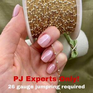 Smaller Mixed Metal 2mm bead Chain - Chain by the Foot - 14kt Gold Filled & Sterling Silver - Permanent Jewelry - 26 Gauge EXPERT ONLY - C20