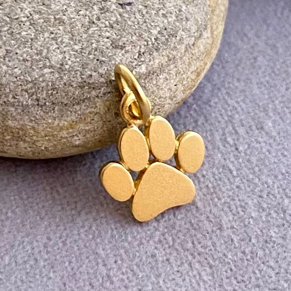 Gold Filled Dog Paw Charm Etsy