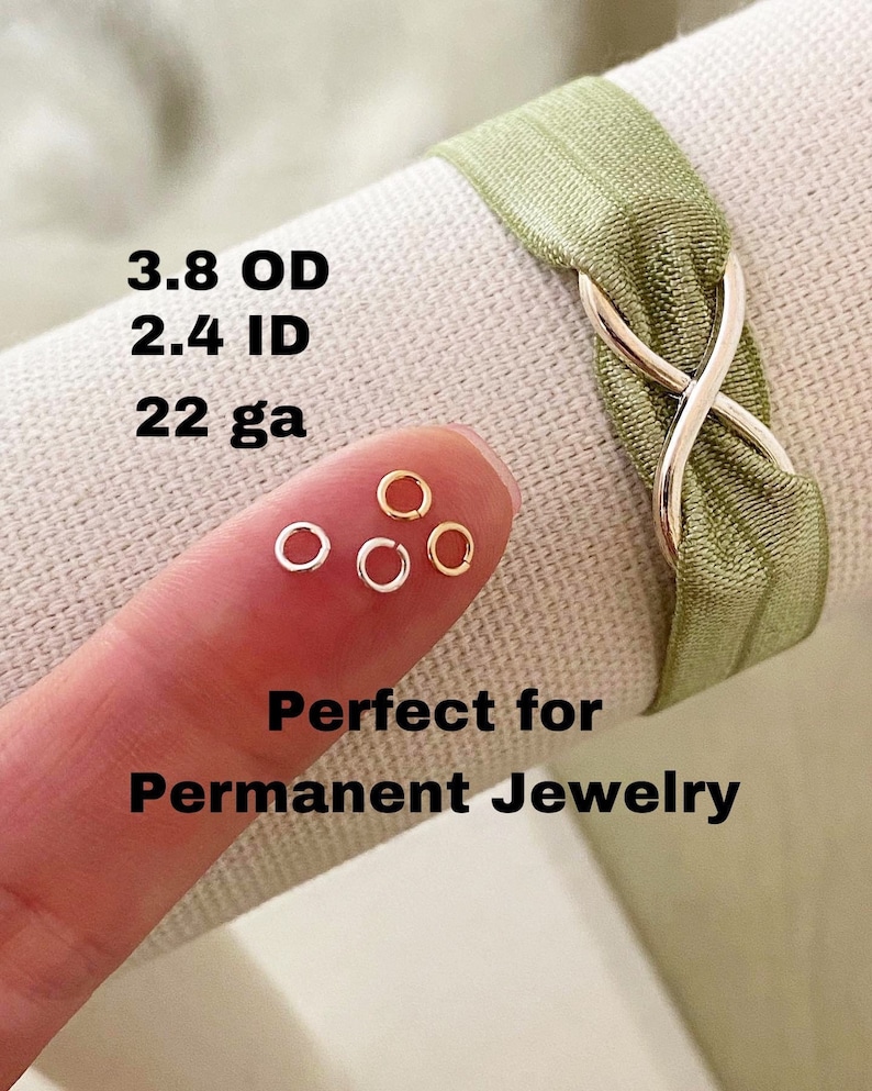 Set of 50 x Jumprings 22ga 3.8mm Open Sterling Silver or 14kt Gold-Filled or Rose For Permanent Jewelry Chain Wholesale Supply USA made image 1