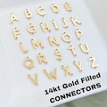 Vertical Letter CONNECTORS - 6mm 14kt Gold Filled Alphabet Initial Links - Sideways Necklace Letter - Permanent Jewelry Supplies L37