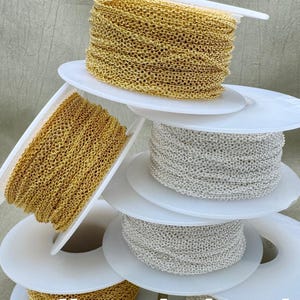 Cable Chain 1.5mm - Chain by the Foot - 14kt Gold Filled or Sterling Silver Round - Great for Necklaces - Permanent Jewelry - USA C14