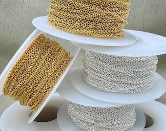 Cable Chain 1.5mm - Chain by the Foot - 14kt Gold Filled or Sterling Silver Round - Great for Necklaces - Permanent Jewelry - USA C14