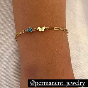 Set med 2 x Fjärilskopplingar - TINY 14kt guldfylld eller sterlingsilverfjäril för permanenta smycken - CZ Charm Permanent Jewelry L3 bild 2