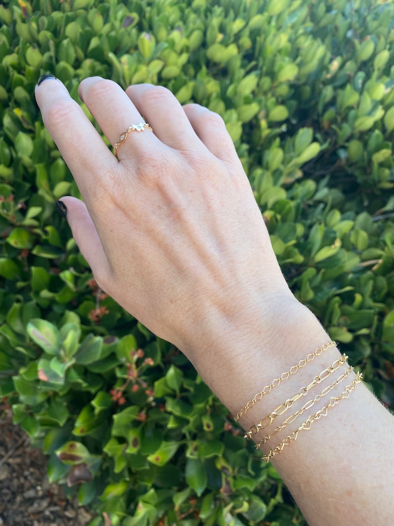Set med 2 x Fjärilskopplingar - TINY 14kt guldfylld eller sterlingsilverfjäril för permanenta smycken - CZ Charm Permanent Jewelry L3 bild 8