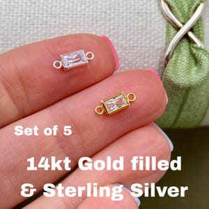 Rectangle Baguette Connectors 5mm - 5 Pack - B42 - Permanent Jewelry Supplies