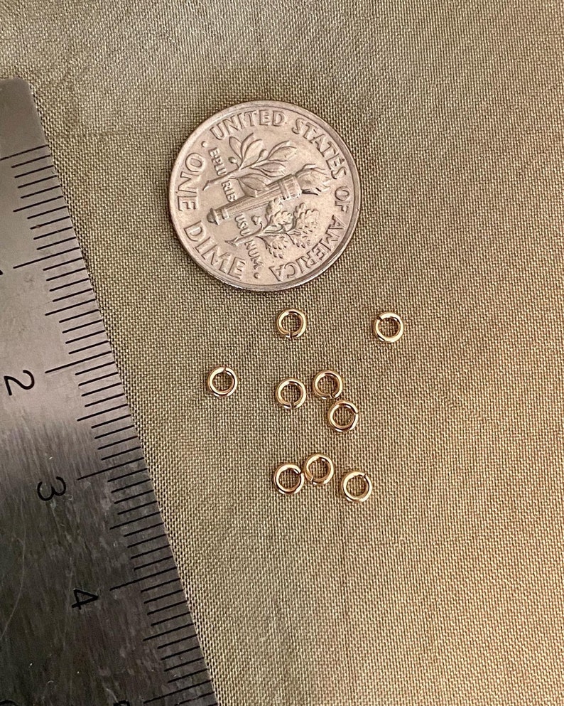 Set of 50 x Tiny Jumpring 22ga 2.8mm Open Sterling Silver or 14kt Gold-Filled or Rose For Permanent Jewelry Wholesale Jewelry USA made image 8