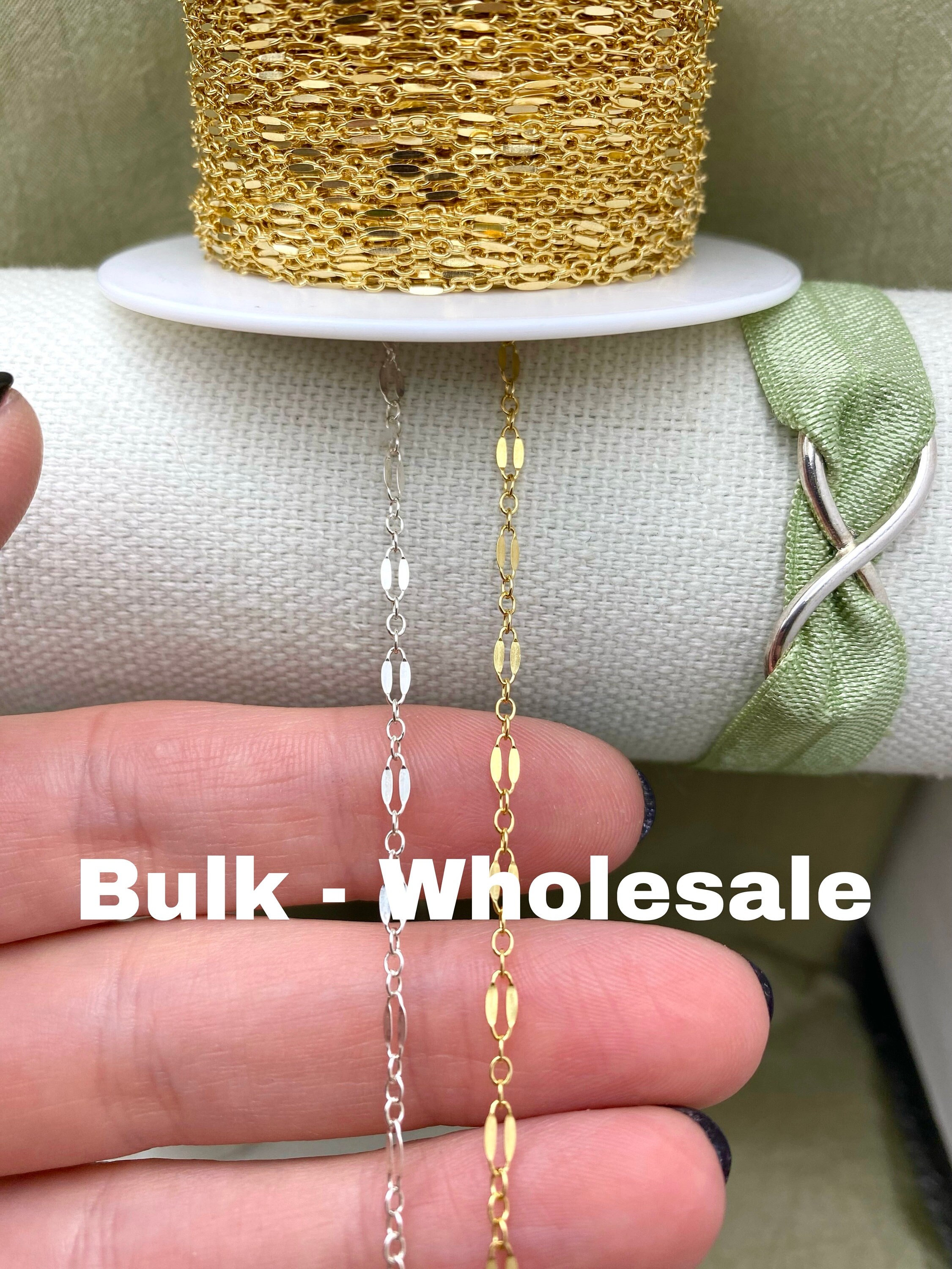 Dainty Gold Plated Wholesale DIY Jewelry Making Supplies Chains -  3.GP-30011 (5x4mm)