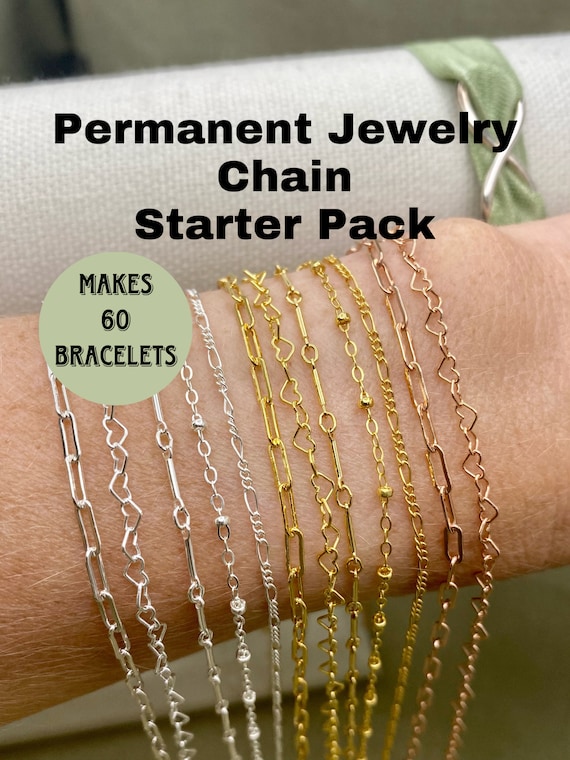 Permanent Jewelry Chain Starter Pack the CLASSIC Kit 12 Chains for