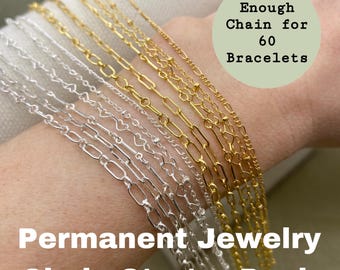 Permanent Jewelry Chain Starter Pack - The FAVORITES Kit - 12 Chains for Welding 925 Sterling Silver, 14kt Gold Filled Jewelry Supply S2