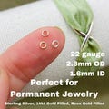 Set of 50 x Tiny Jumpring 22ga 2.8mm Open - Sterling Silver or 14kt Gold-Filled or Rose - For Permanent Jewelry Wholesale Jewelry - USA J5