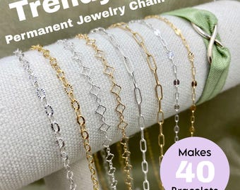 Permanent Jewelry Chain Starter Pack - The Trendy Pack - Fun Unique Chains to Start Your Permanent Jewelry Business - Beginner Friendly S15