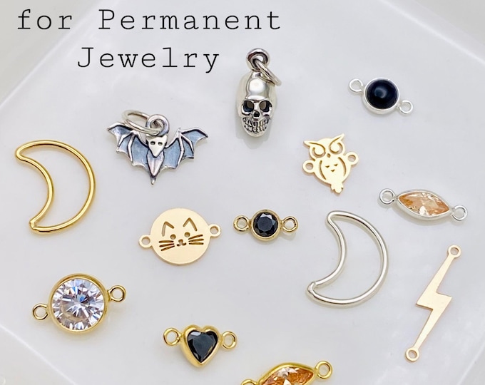 Spooky Pack Connectors and Charms for Permanent Jewelry - 14kt Gold Filled & Sterling Silver Halloween Fall Theme - S12