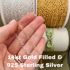 Klöverkedja 14kt guldfyllt eller sterlingsilver - Kedja vid foten - Mini Klöver 3+1 kabelkedja för permanenta smycken - C28