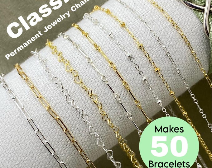 The Classic Pack - Permanent Jewelry Chain Starter Pack - Classic Chains to Start Your Permanent Jewelry Business - Beginner Friendly S1