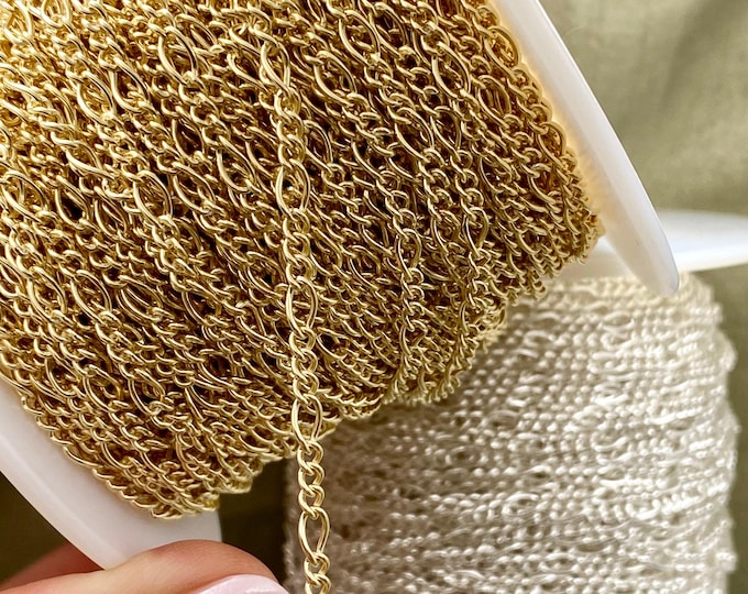 Bigger Figaro Chain 2.76mm - 14kt Gold Filled or Sterling Silver Chain - Larger Figaro Chain for Permanent Jewelry Bulk Wholesale Chain C41