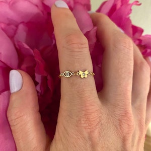 Set med 2 x Fjärilskopplingar - TINY 14kt guldfylld eller sterlingsilverfjäril för permanenta smycken - CZ Charm Permanent Jewelry L3 bild 3