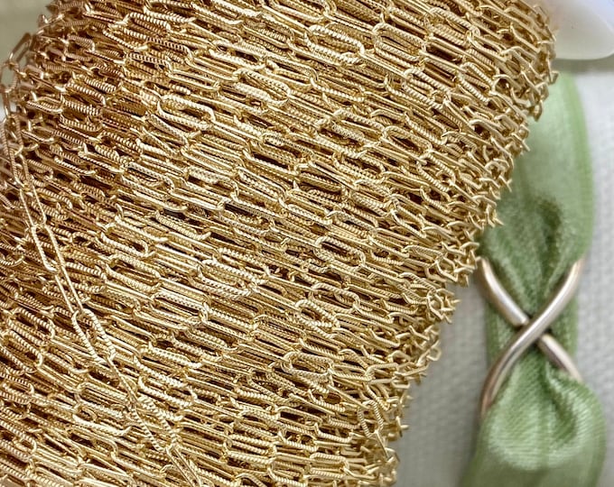 Textured Little Paperclip Chain 1.8mm - Chain by the Foot for Permanent Jewelry - 14kt Gold Filled & 925 Sterling Silver - USA Made C39