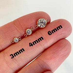 4mm Sterling Silver Birthstone CONNECTOR You Choose Mix & Match Top Quality AAA Cz Bezel Wholesale Permanent Jewelry Supply USA Made image 5