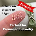 Set of 50 x Tiny Jumpring 22ga 3.2mm Open - Sterling Silver or 14kt Gold-Filled - For Permanent Jewelry Wholesale Jewelry Supply - USA J3