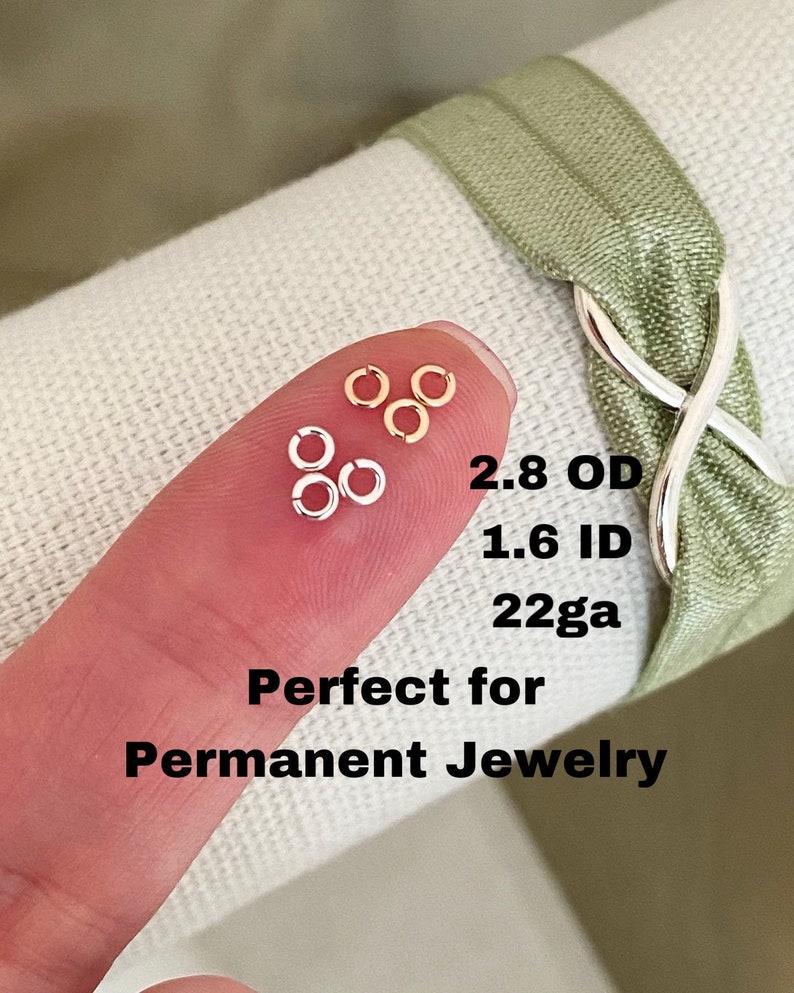 Set of 50 x Tiny Jumpring 22ga 2.8mm Open Sterling Silver or 14kt Gold-Filled or Rose For Permanent Jewelry Wholesale Jewelry USA made image 1