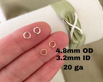 Set of 50 x Jumprings 20ga 4.8mm Open - Sterling Silver or 14kt Gold-Filled Perfect for Dangle Charms - Wholesale Jewelry Supply - USA J8