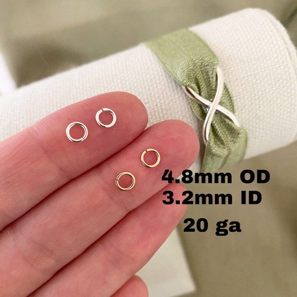 Set of 50 x Jumprings 20ga 4.8mm Open - Sterling Silver or 14kt Gold-Filled Perfect for Dangle Charms - Wholesale Jewelry Supply - USA made