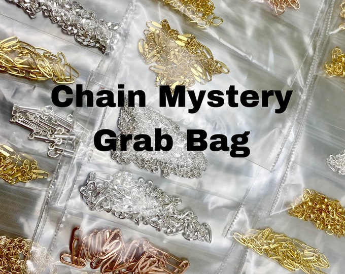 Permanent Jewelry Chain Mystery Bag - Sampler 10 Random Chains equal to or greater than 7 Inch each - Sterling Silver, 14kt Gold Filled S5