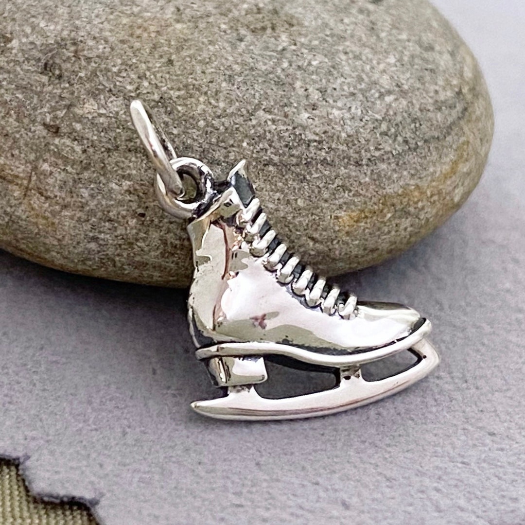 Small Ice Skate Charm 20mm Sterling Silver Skating Sports Charm Gift for Girl Ice Skater Skating