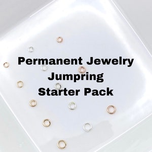 Permanent Jewelry Jumpring Starter Pack - Sterling Silver, 14kt Gold Filled, 14kt Rose Gold Filled Jumprings for Welding Click and Lock - S3