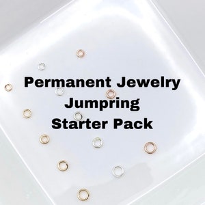 Permanent Jewelry Jumpring Starter Pack - Sterling Silver, 14kt Gold Filled, 14kt Rose Gold filled Jumprings for Welding - 22 & 24 gauge