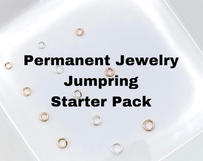 Permanent Jewelry Jumpring Starter Pack - Sterling Silver, 14kt Gold Filled, 14kt Rose Gold Filled Jumprings for Welding Click and Lock - S3