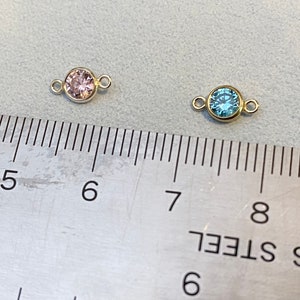 4mm Sterling Silver Birthstone CONNECTOR You Choose Mix & Match Top Quality AAA Cz Bezel Wholesale Permanent Jewelry Supply USA Made image 6