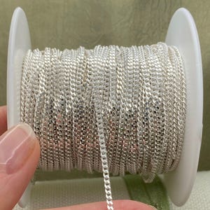 Sterling Silber 2 mm Flach Panzerkette - Kette durch den Fuß - Flach Diamantschliff Panzerkette - Bold Masculine -Permanente Schmuck Kette - C4