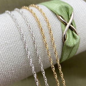 Rope Chain - Chain by the Foot - Sterling Silver or 14kt Gold Filled 2.1 x3mm Chain for Permanent Jewelry Bracelet - USA C25