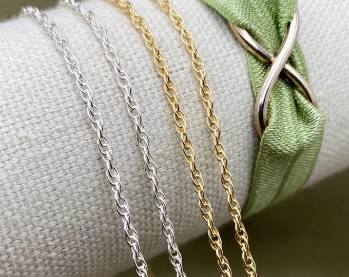 Rope Chain - Chain by the Foot - Sterling Silver or 14kt Gold Filled 2.1 x3mm Chain for Permanent Jewelry Bracelet - USA C25