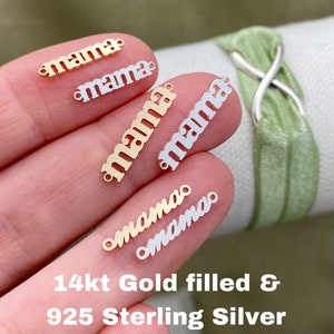 Conector Mama - Pequeños conectores Mama chapados en oro de 14 quilates o plata de ley - Eslabón Mama para pulsera y collar - Joyería permanente L11 L19 L20