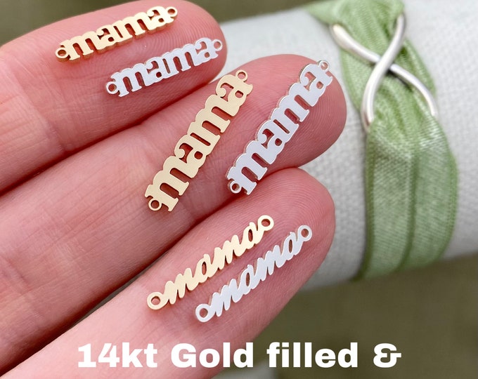Mama Connector - Tiny 14Kt Gold Filled or Sterling Silver Mama Connectors - Mama Link for Bracelet Necklace - Permanent Jewelry L11 L19 L20