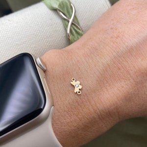 Set med 2 x Fjärilskopplingar - TINY 14kt guldfylld eller sterlingsilverfjäril för permanenta smycken - CZ Charm Permanent Jewelry L3 bild 9