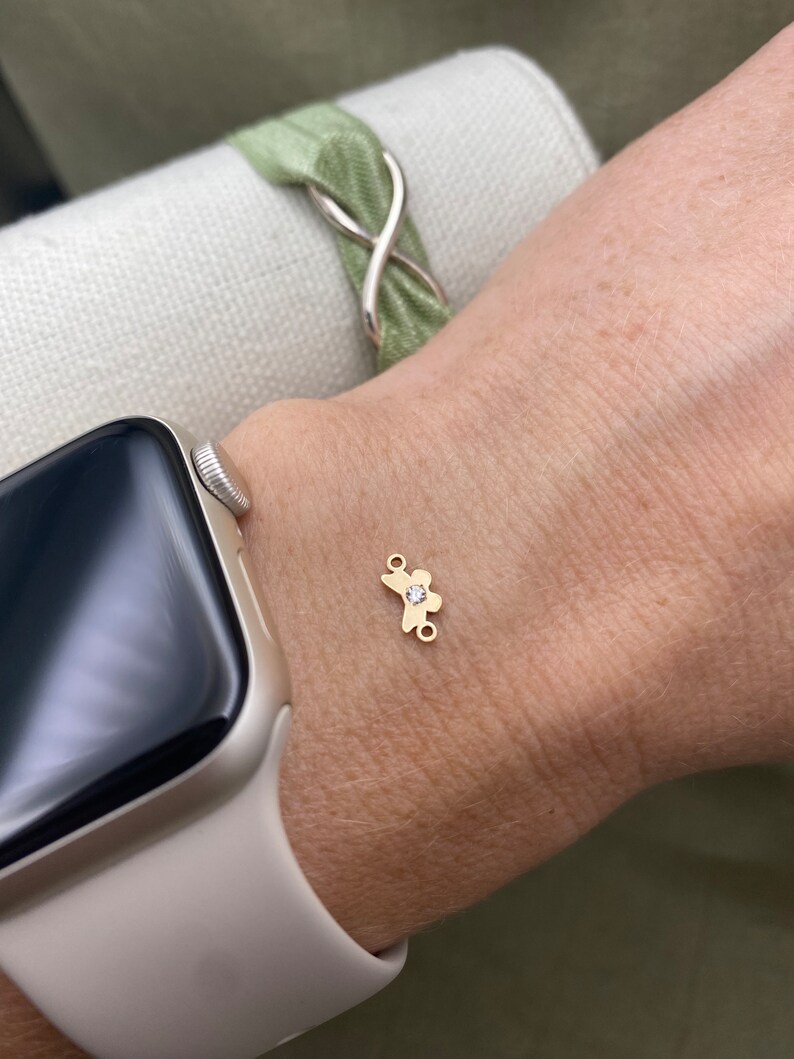 Set med 2 x Fjärilskopplingar - TINY 14kt guldfylld eller sterlingsilverfjäril för permanenta smycken - CZ Charm Permanent Jewelry L3 bild 9