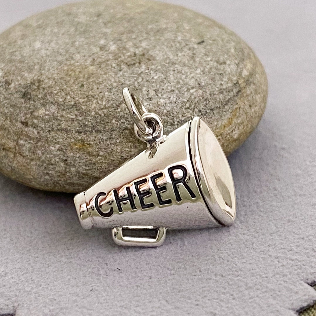 Cheerleading Charm Cheer Megaphone 15mm Sterling Silver Sports Charms