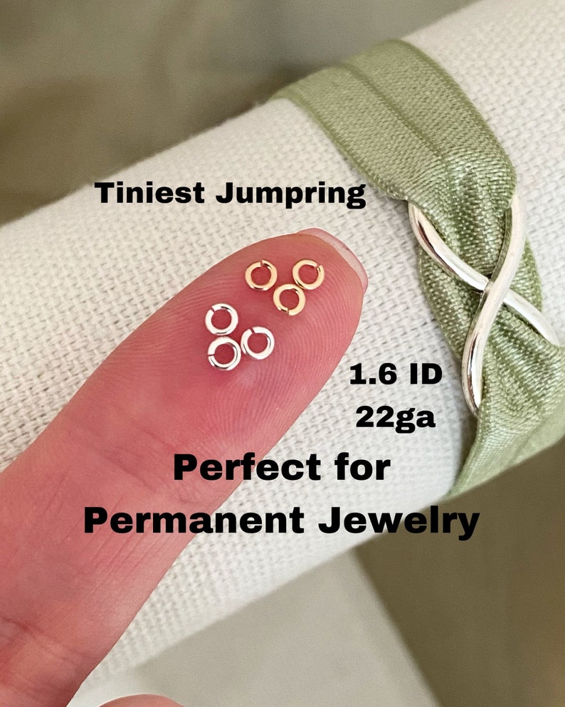 Set of 50 x Tiny Jumpring 22ga 2.8mm Open Sterling Silver or 14kt Gold-Filled or Rose For Permanent Jewelry Wholesale Jewelry USA made image 9