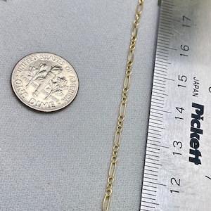 Long & Short 14kt Gold Filled Flat 1.7mm or Sterling Silver 1.6mm Long and Short Chain Great for Necklace for Permanent Jewelry USA made image 7