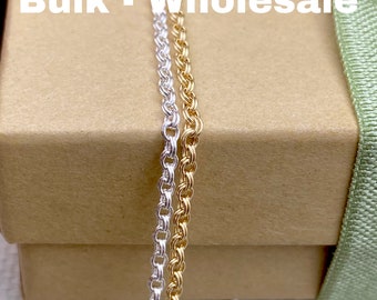 NEW Matching Double Cable Chain 14kt Gold Filled or Sterling Silver 1.8 mm Round Cable Chain by the Foot - Permanent Jewelry Chain - USA