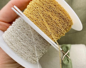 Figaro Chain 1.5mm - Chain by the Foot - Sterling Silver or Gold Filled Figaro Chain 3 + 1 - Classic Chain Permanent Jewelry Supply - USA C5