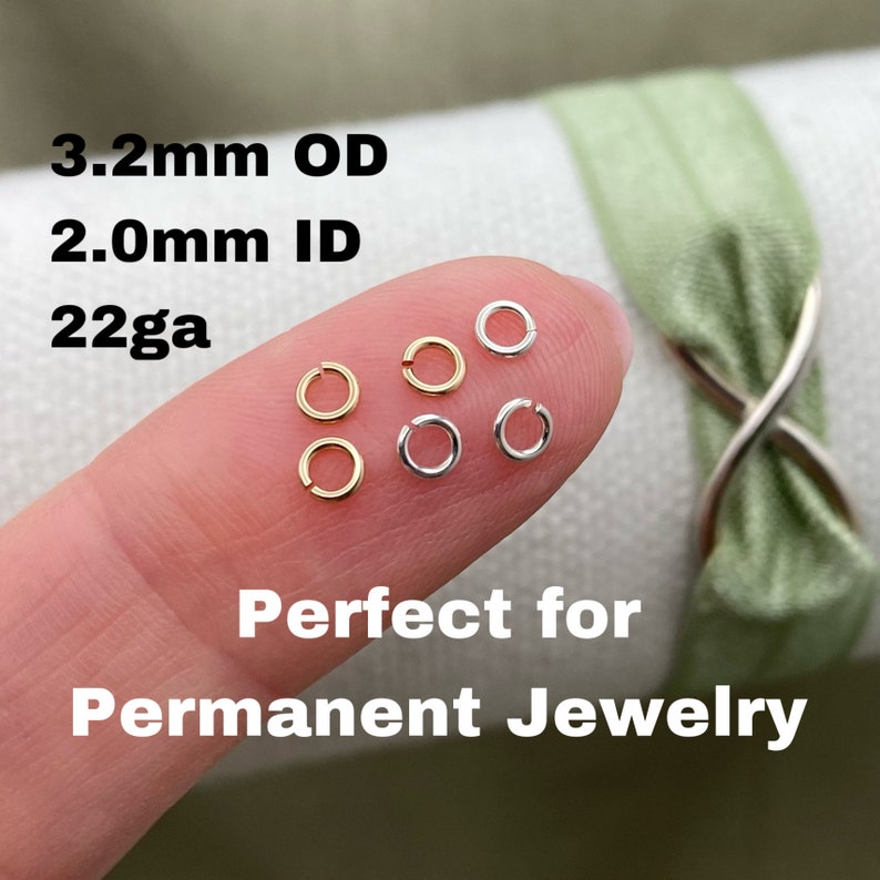 Set of 50 x Tiny Jumpring 22ga 3.2mm Open Sterling Silver or 14kt Gold-Filled For Permanent Jewelry Wholesale Jewelry Supply USA made image 9