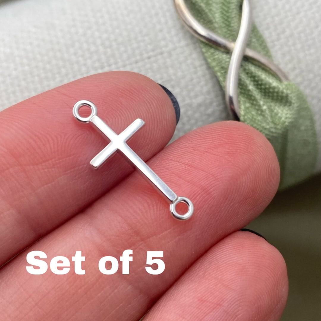Set of 5 X Larger Sterling Silver Cross Connectors for Permanent